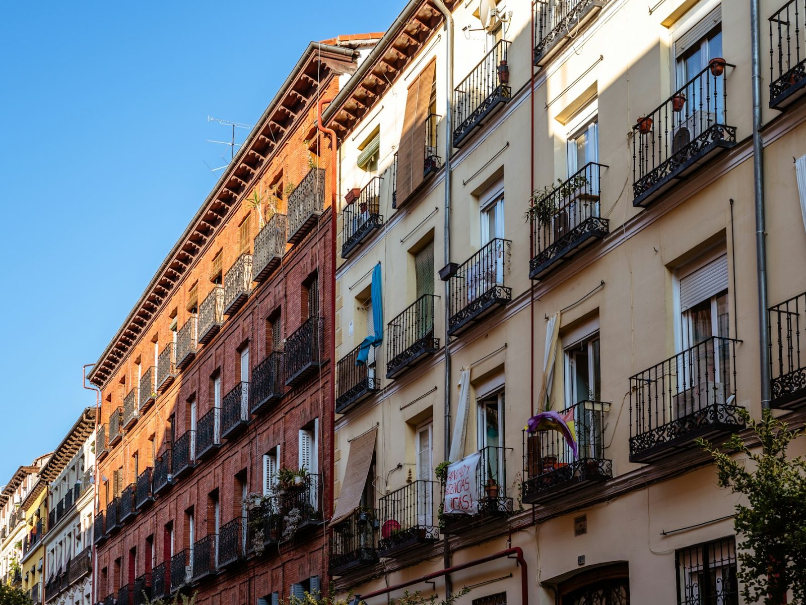 Old residential building in central Madrid, Spain